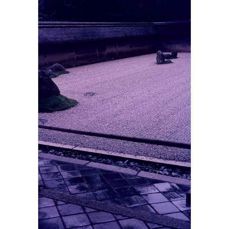 Ryoanji Temple Garden, karesansui dry landscape rock garden