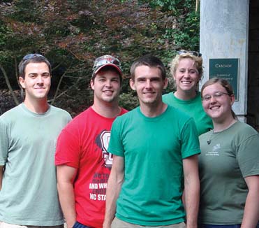 The summer 2011 interns: John Suggs, Doug Barnes, Josh Fulford, Kyndal Payne, and Amanda Wilkins (left to right)