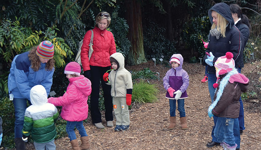 Exploring the Winter Garden on our Children's Winter Walk