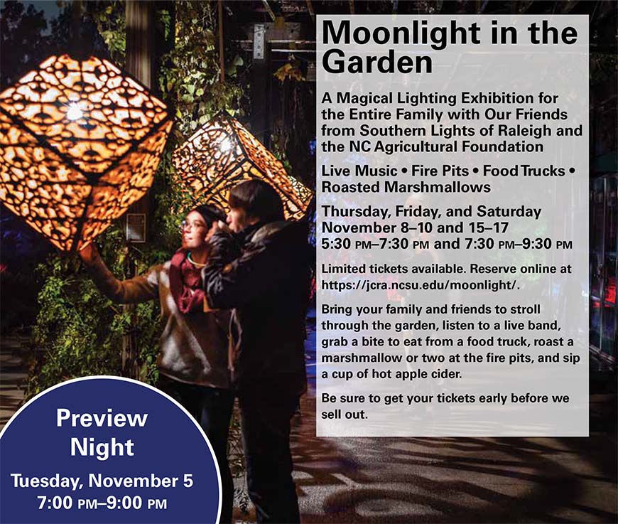 Moonlight in the Garden advertisement, Thursday through Saturday, November 8 through 10 and 15 through 17, Preview on Tuesday, November 5