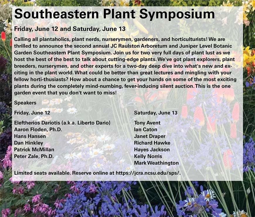Southeastern Plant Symposium Ad - Friday and Saturday, June 12 an 13, 2020