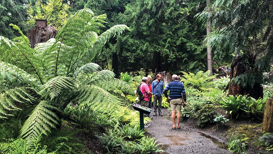 Mark Weathington and others at the Rhododendron Species Botanic Garden