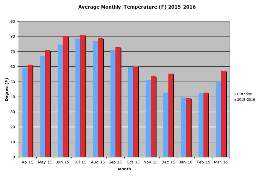 Temperature Graph- 2014-2015